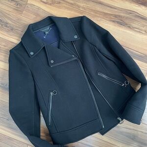 Ann Taylor Women's Black Moto Jacket size 0 NEW excellent quality